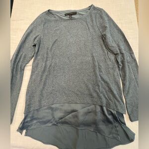White House Black Market Slate Blue Layered Long Sleeve Top